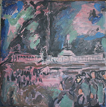 Celebration day on Poklonnaya Hill. Oil on canvas, 55 x 55 cm (21.7 x 21.7 inches). 2020 Celebration day on Poklonnaya Hill. Oil on canvas, 55 x 55 cm (21.7 x 21.7 inches). 2020