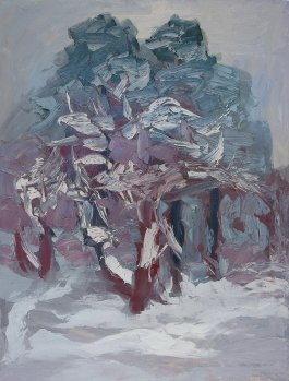 Pin de Kountsevo en hiver. « la tempête de neige vient de commencer ». Huile sur toile, 100 x 76 cm. 2004