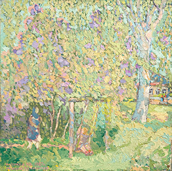 Le printemps est arrivé. Huile sur toile, 64 x 64 cm. 1987
