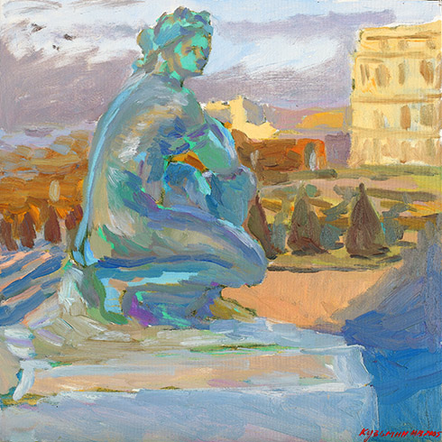 Octobre à Versailles. Huile sur toile, 60 x 60 cm. 2005.