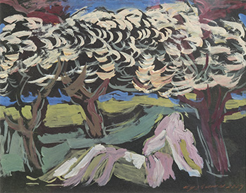 Соловьиный сад. Вариант 3. Бумага, акрил, в. 27,5 x ш. 35 см. 2009 г.