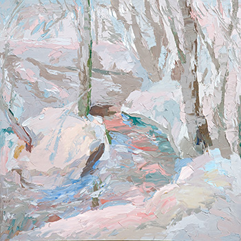 Март на реке Сетуни. Холст, масло, в. 80 х ш. 80 см. 2006 г.