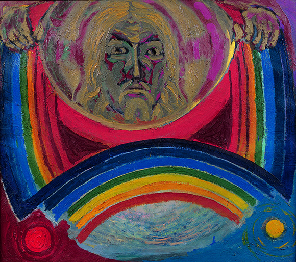 Arc-en-ciel-testament. Радуга-Завет. Legacy-rainbow. Huile sur toile. H 80 x L 90 cm. 2002